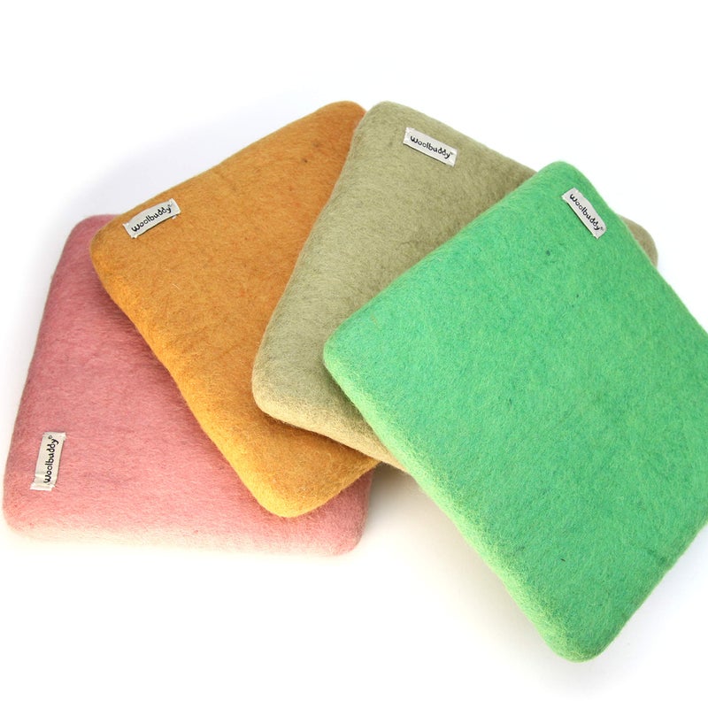 Woolbuddy Needle Felting Pad â€“ Green Wool Mat 10x10x1.5" â€“ Foam Alternative Base for 3D, Wet, & Dry Felting Crafts - Image 2